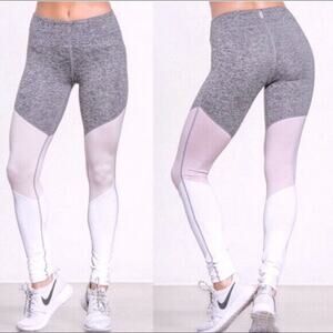 FREE PEOPLE Movement 'intuition' Color Block Heathered Yoga Barre Leggings sz S